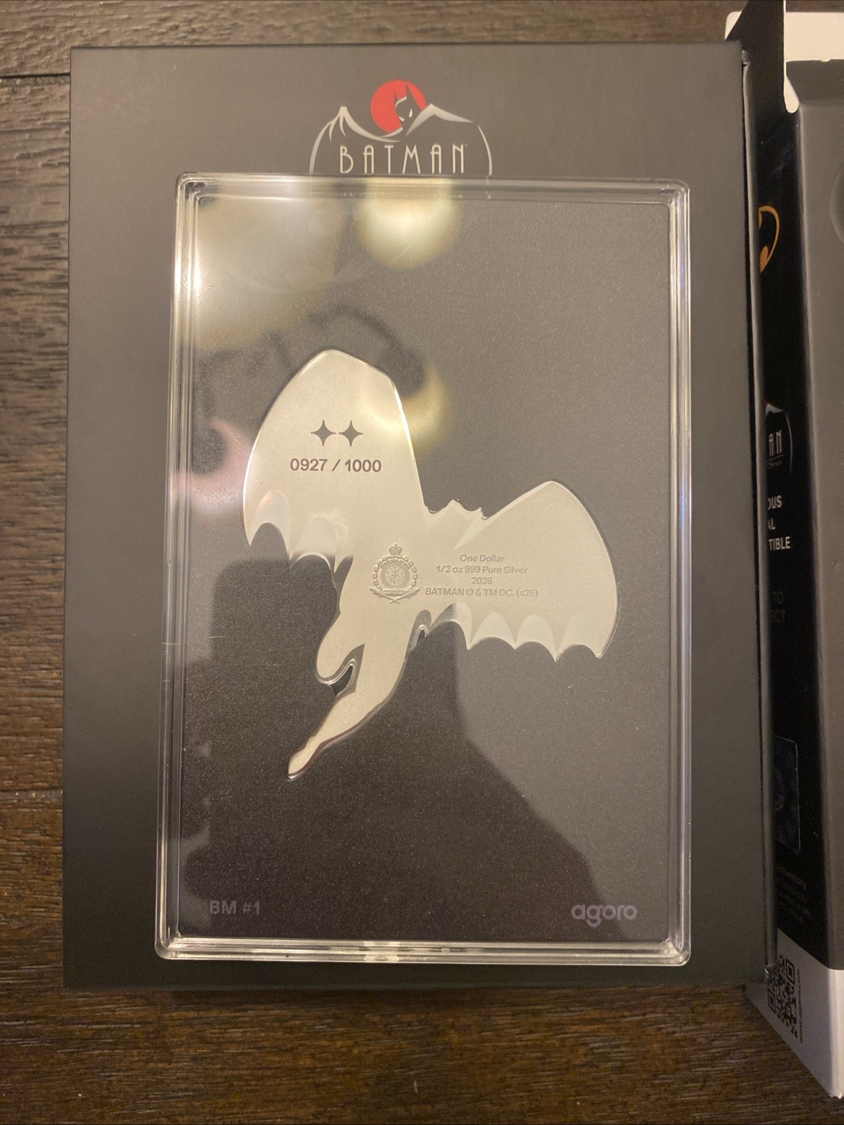 Agoro Batman tier 2 1/2 oz .999 Silver Bar 2026 Limited Edition 0855/1000
