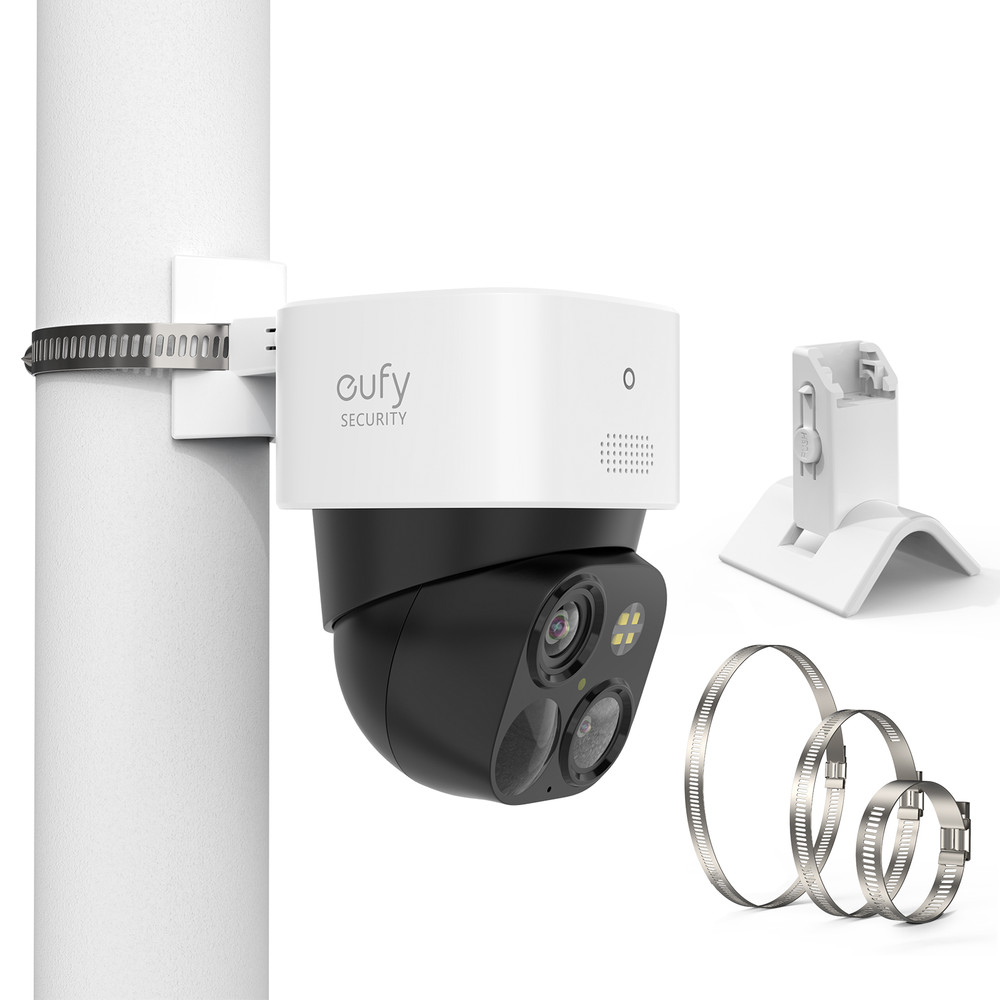 Pole Mount for eufy SoloCam S340/E42 360°Adjustable Railing Bracket Clip Holder