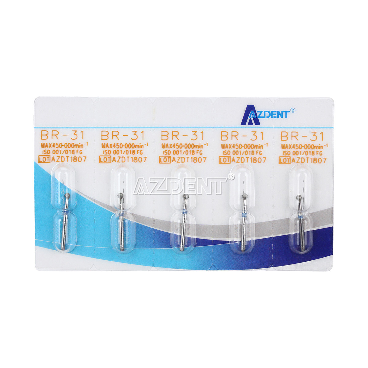 AZDENT Dental Diamond Burs High Speed Handpiece Friction Grip 5/Pc/100Pc/200Pc