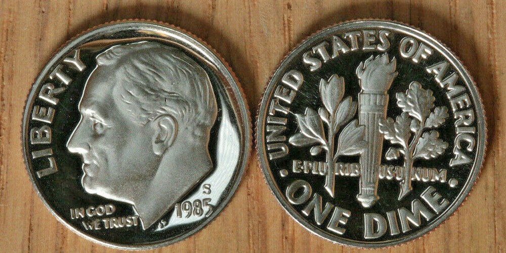 1985 S Proof Roosevelt Dime