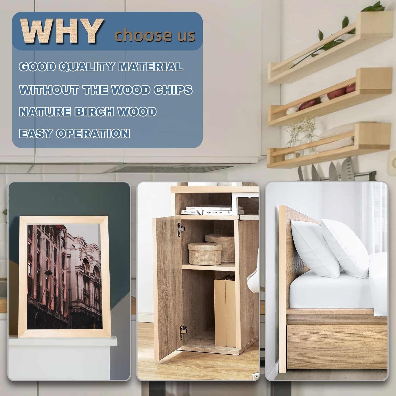 ZYJT Birch Edge Banding, 3/4 inch x 50ft roll of Veneer Edge Banding Pre-glue...