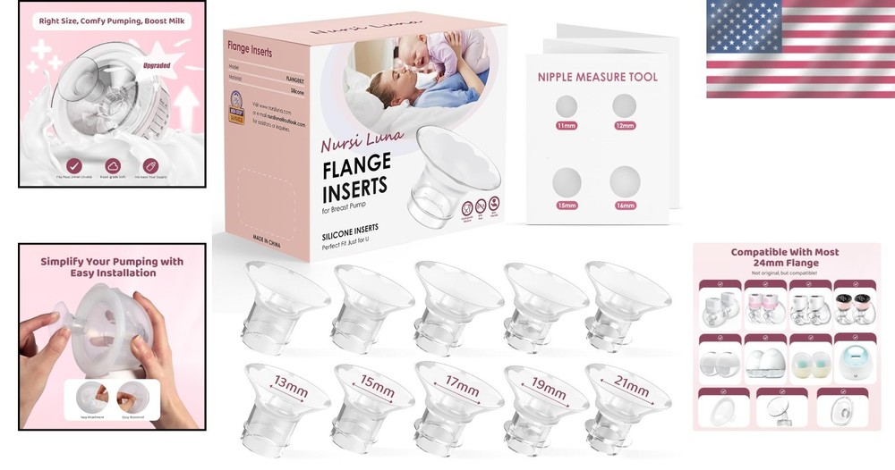 Breastfeeding Essentials: 10PCS Silicone Flange Inserts for Comfortable Pumping