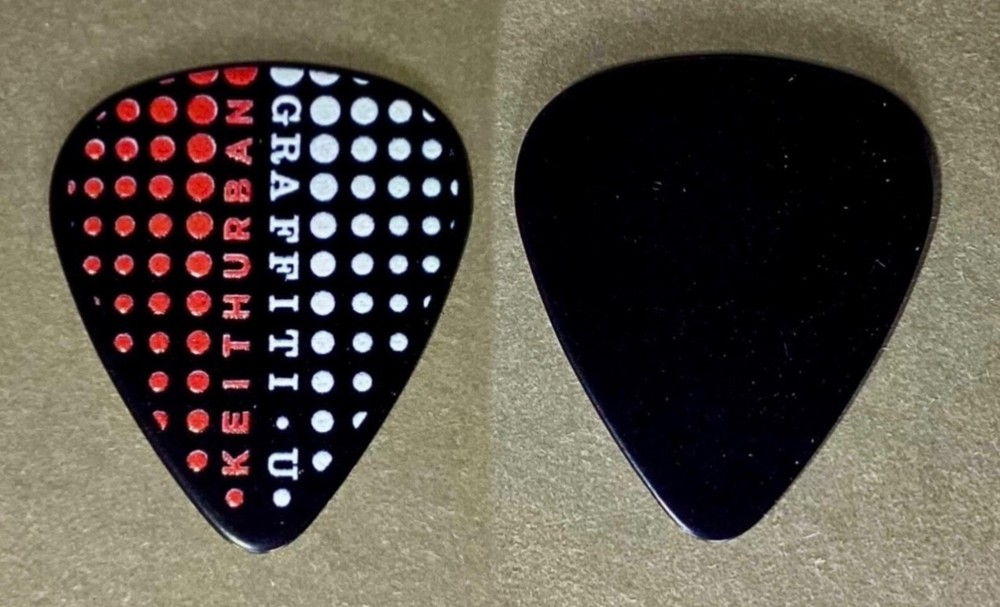🌟🌟 Official Keith Urban Graffiti U red & white on black guitar pick!!!🌟🌟