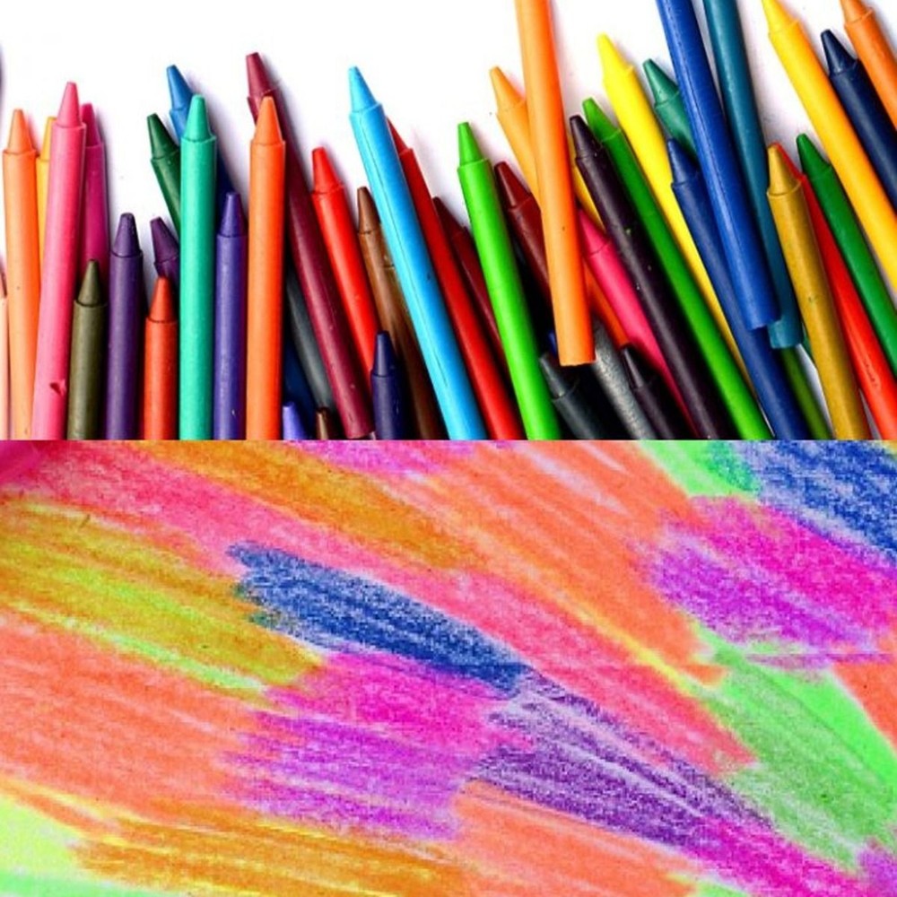 28pcs Bright Triangular Crayons Set Non-Toxic Easy to Color with Sharpener
