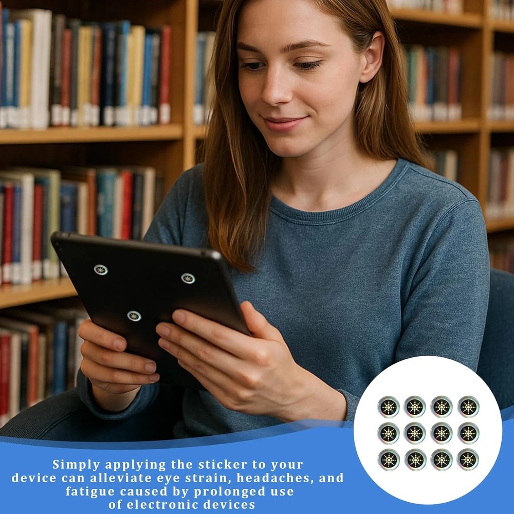 12 Pack EMF Stickers Phone Laptop Tablet Silver Tech Accessory