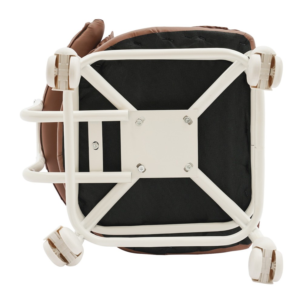 Rolling Stool with Backrest Low Height Sponge Roller Stool Chair Roller Seat