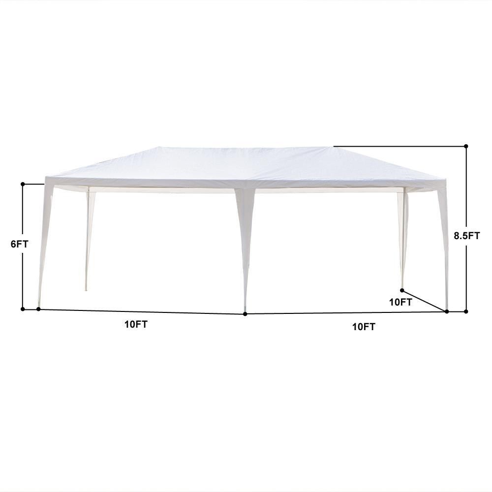 10x 20ft Party Canopy Tent PE Gazebo Wedding Canopy With 6 Removable Wall White