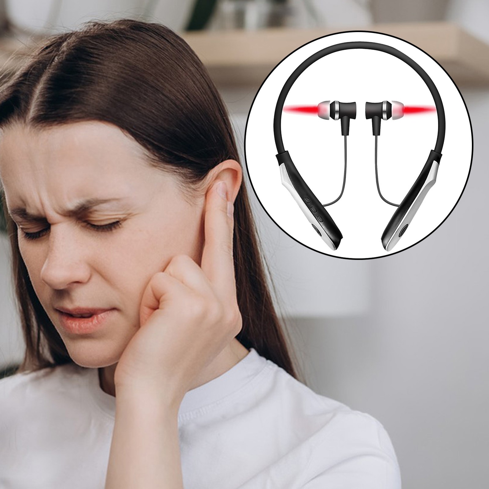 Tinnitus Relief Earplug Nose Nasal Rhinitis Red Light Cold Laser Therapy Device