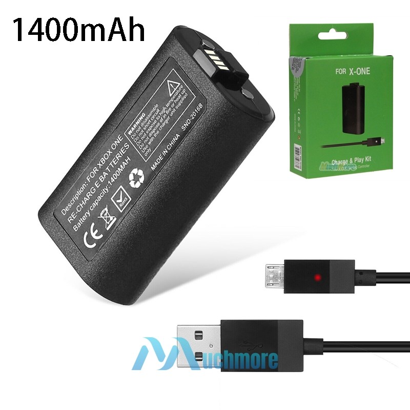 OEM Rechargeable Battery Pack 1400mAh & Cable For Microsoft Xbox One Controller