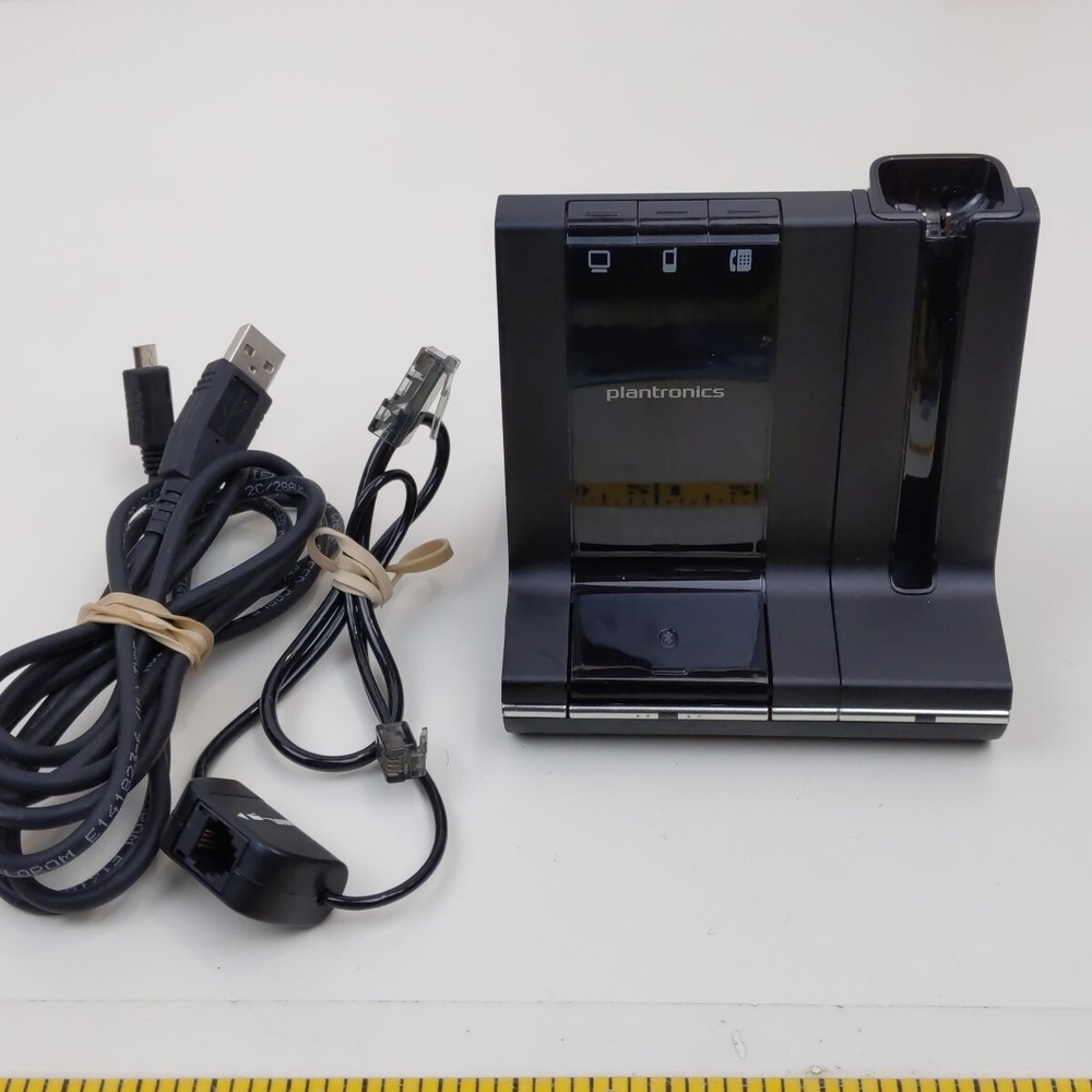 Plantronics WO2 Wireless Headset Charging Base Dock Only with Cables Tested