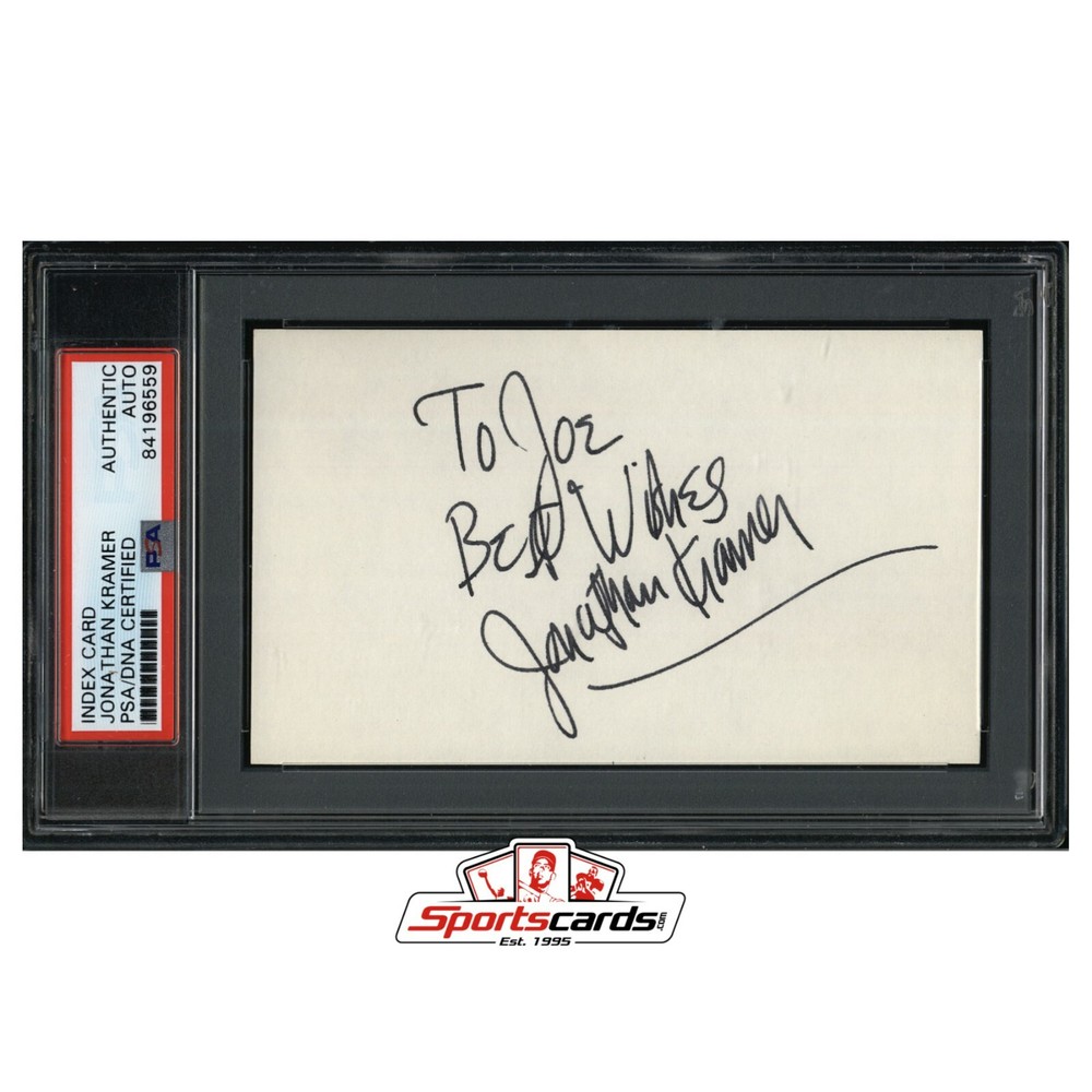 Jonathan Kramer Signed 3x5 Index Card Composer PSA/DNA
