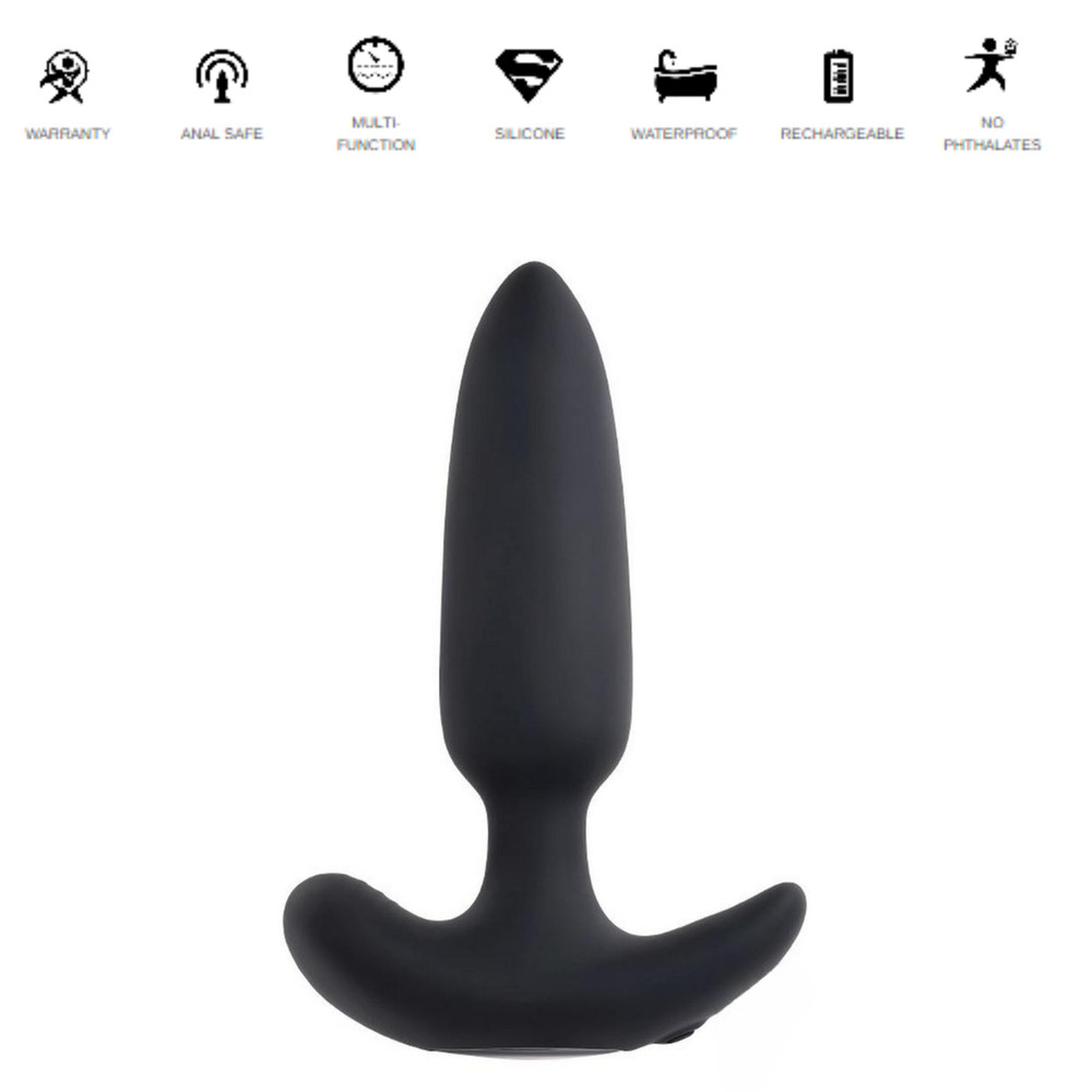 Slim Silicone Rechargeable Remote Control Butt Plug Multi-Function Sex Vibrator