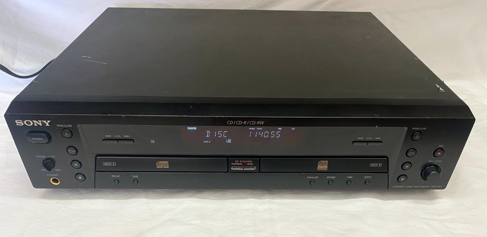 Sony RCD-W1 Dual Deck CD Player / CD Recorder – CD-R/CD-RW - Tested - READ!