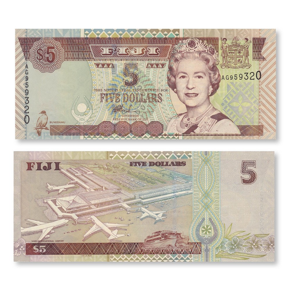 Fiji 5 Dollars, 2002, B516a, P105b, UNC