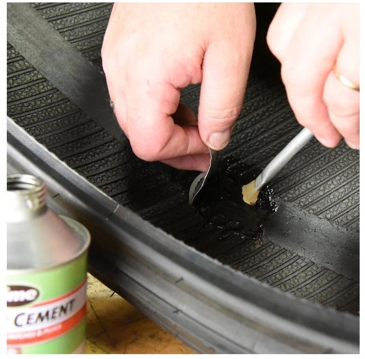 Rubber Cement Tire Repair Glue Brush Applicator Use With Plug_ 8 Oz