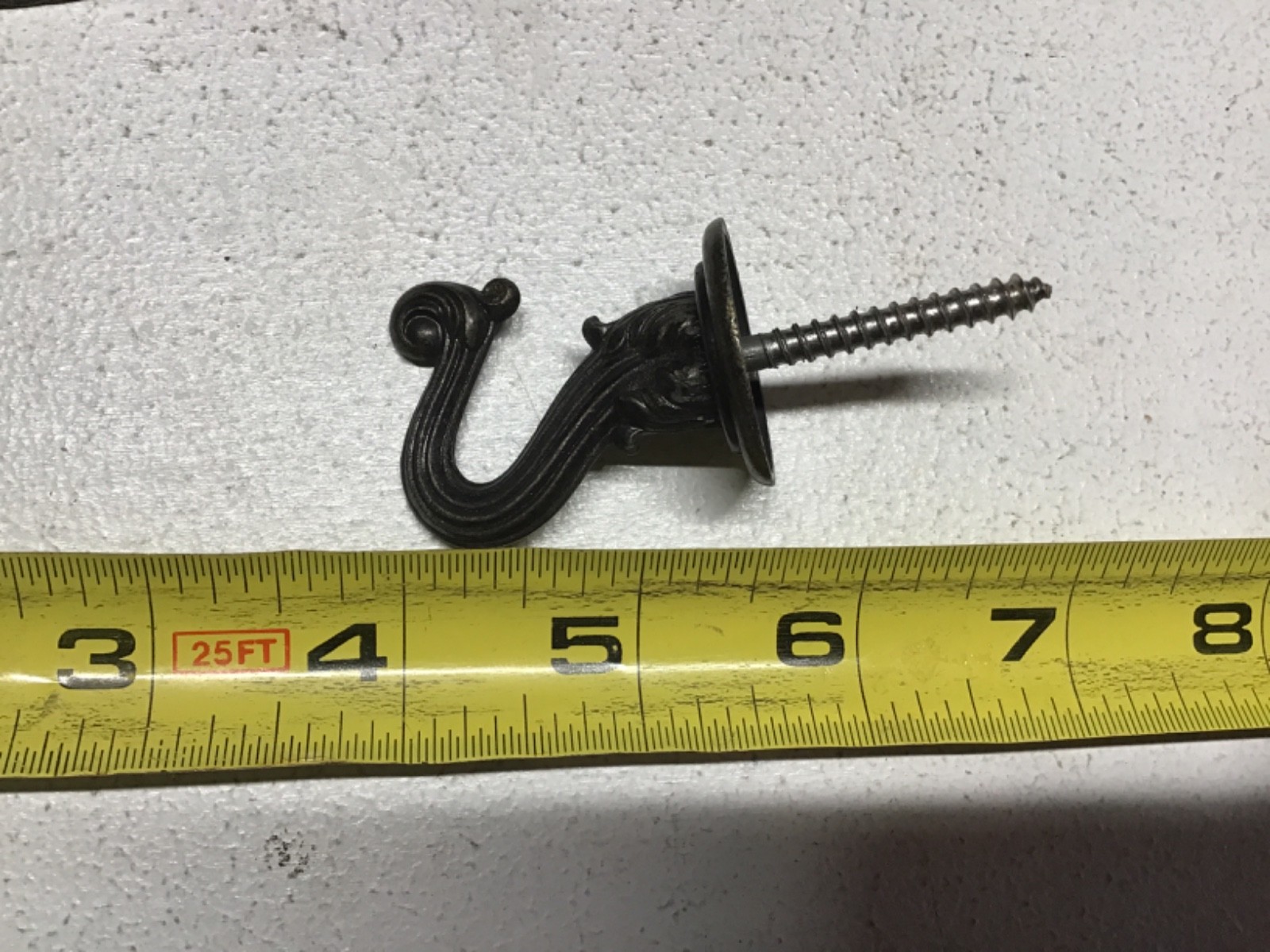 Vtg Ornate Brass Ceiling Screw in Hooks Swag Gold Tone Made in Japan Set of 10