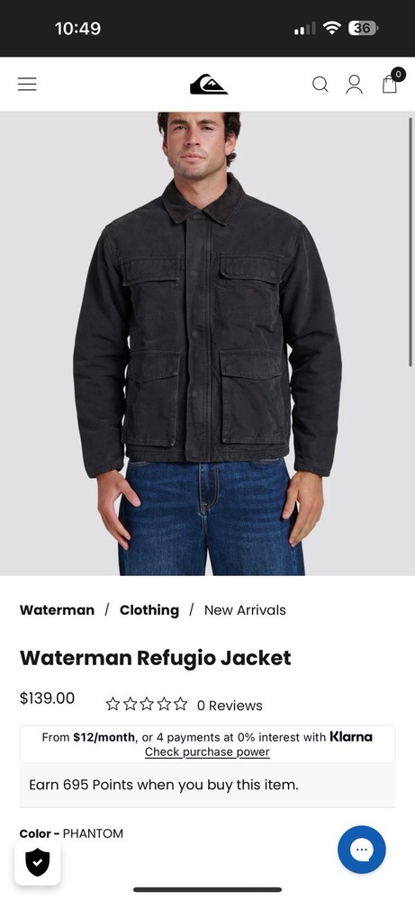 Quiksilver Waterman “Refugio” Brown Jacket