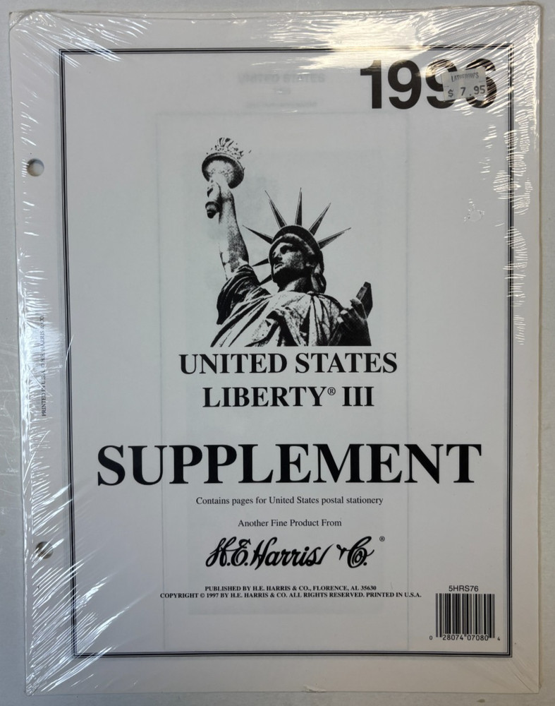 Harris United States Liberty 1996 Stamp Album Supplement. NEW