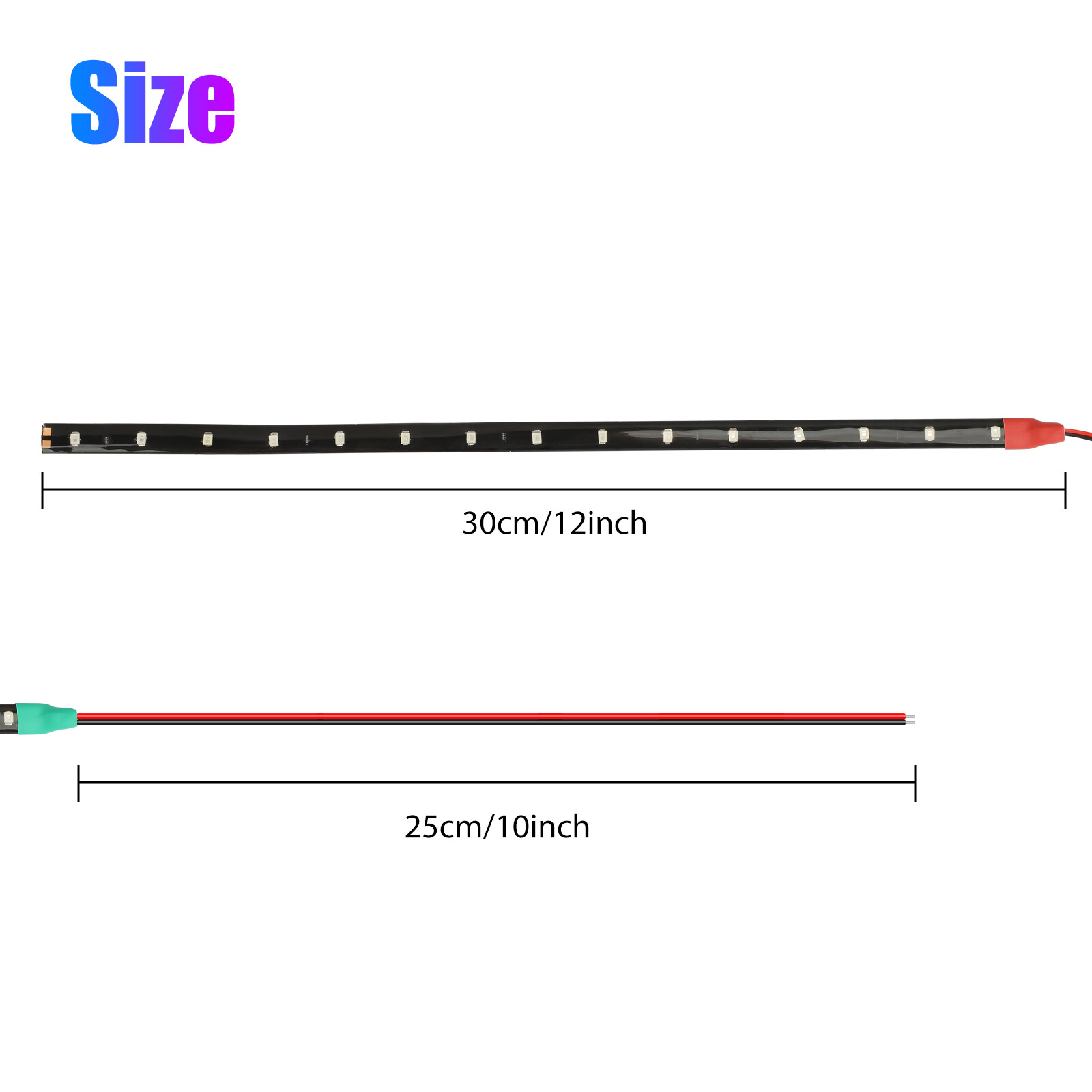 12" Red Green Submersible Navigation Light Marine Boat Bow LED Strip Waterproof