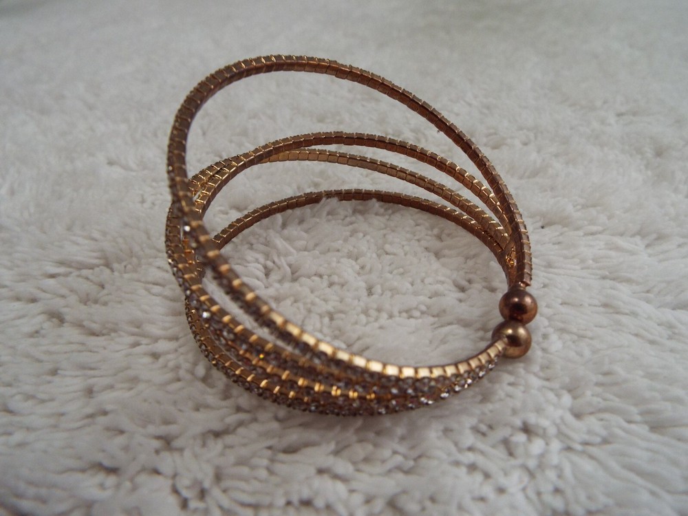 Coppertone Rhinestone Cuff Bracelet (J10)