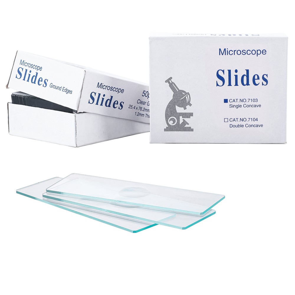 100Pack Microscope Slide Concave Single concave Glass Slide Single Depression US