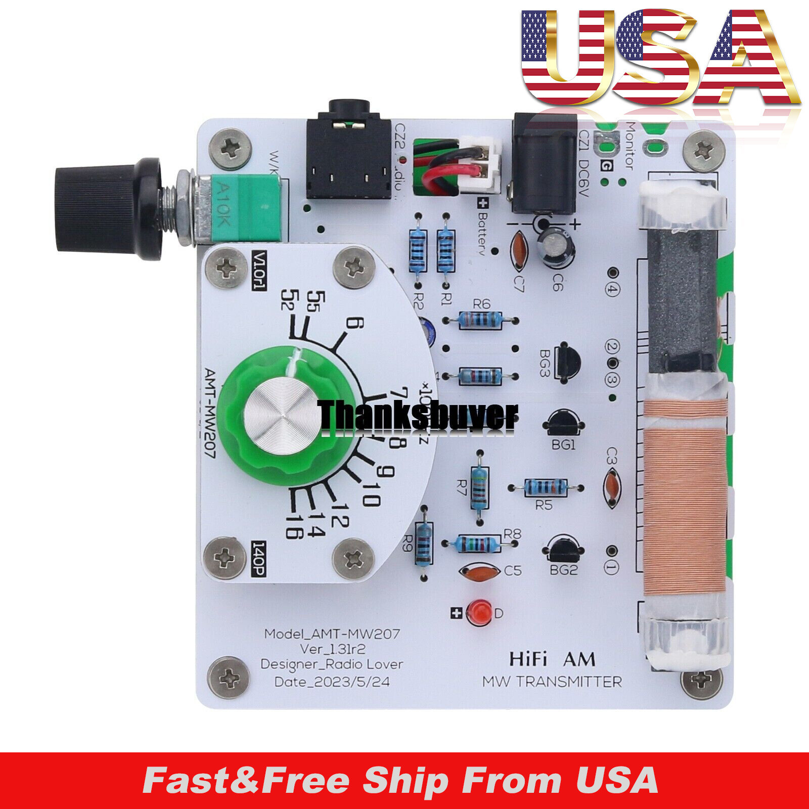 AMT-MW207 Medium Wave Radio Transmitter High Fidelity AM Radio DIY Circuit Board