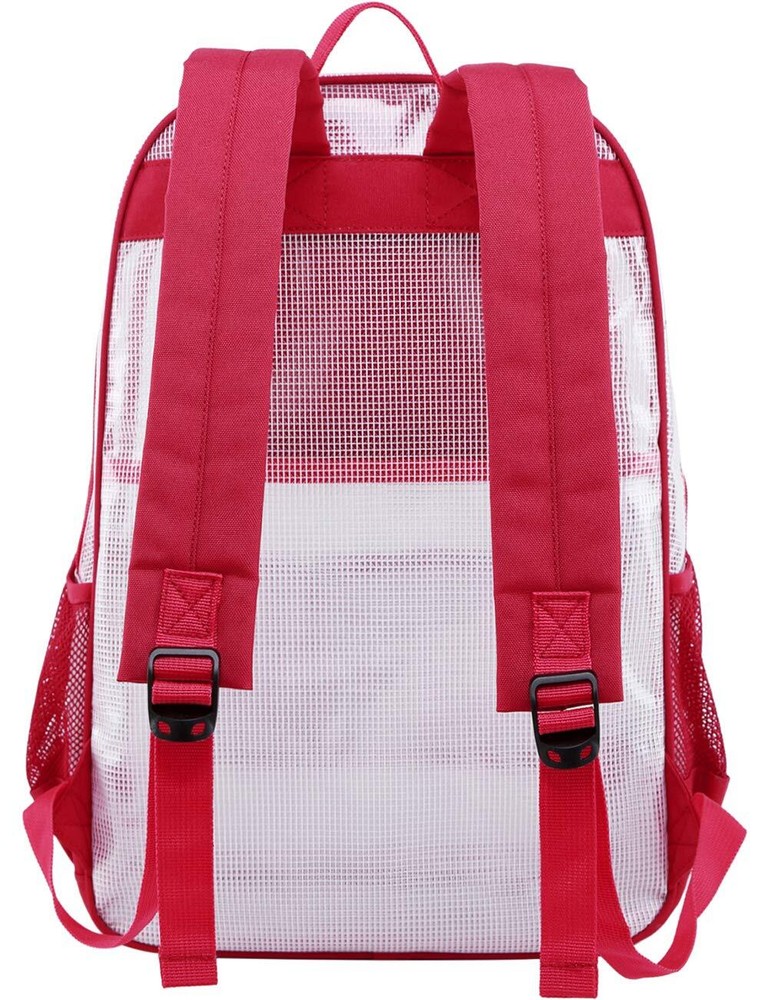 Heavy Duty Clear Backpack Durable Multi-Pockets See Through Student School Bo...