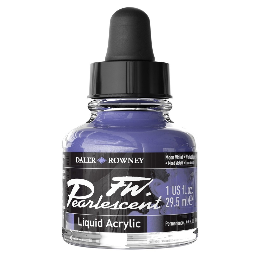 FW Pearlescent Liquid Acrylic Paint 1oz-Moon Violet
