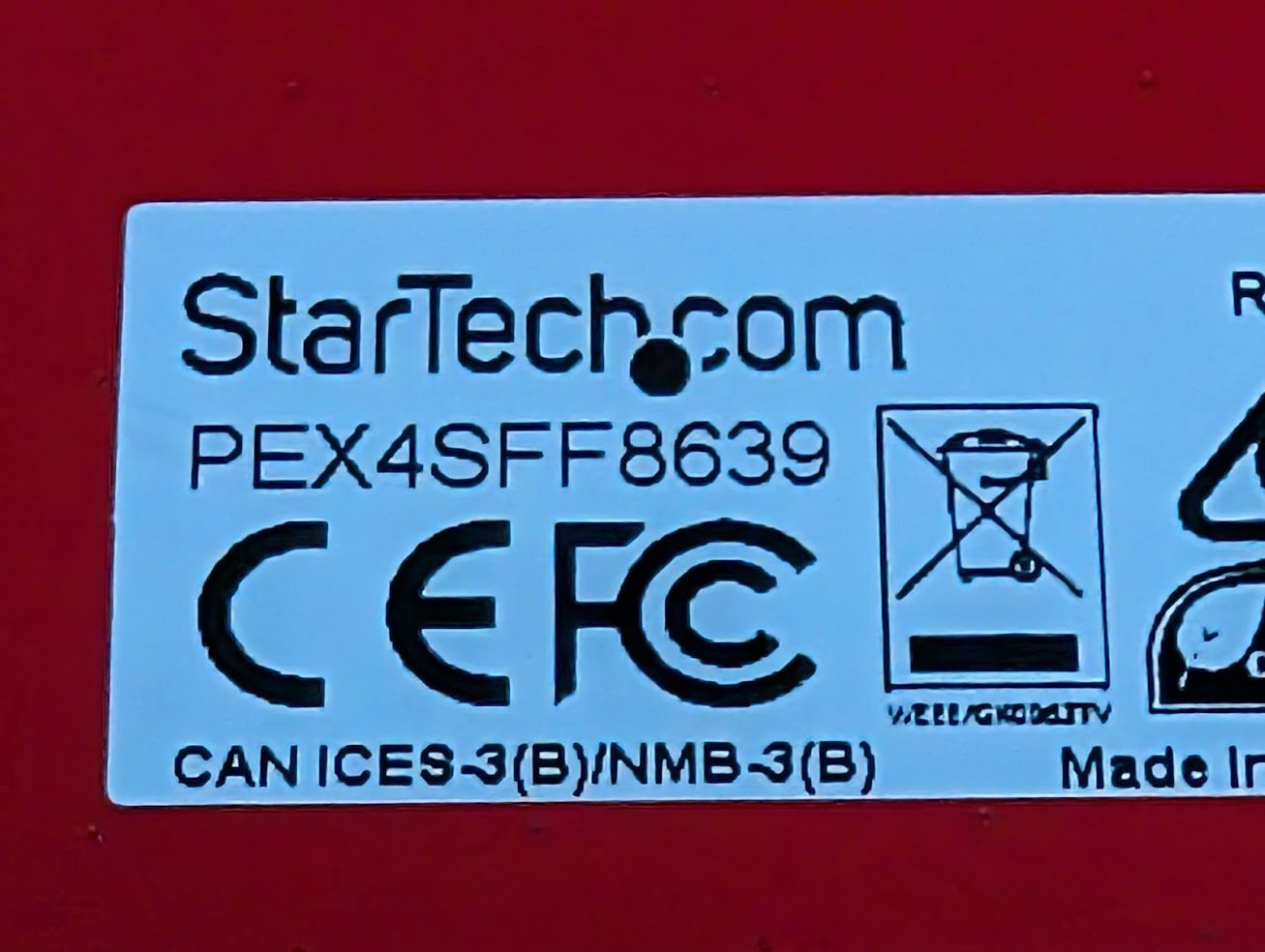 StarTech PEX4SFF8639 2.5" U.2 NVMe SSD to PCIe 4.0 x4 Adapter Card