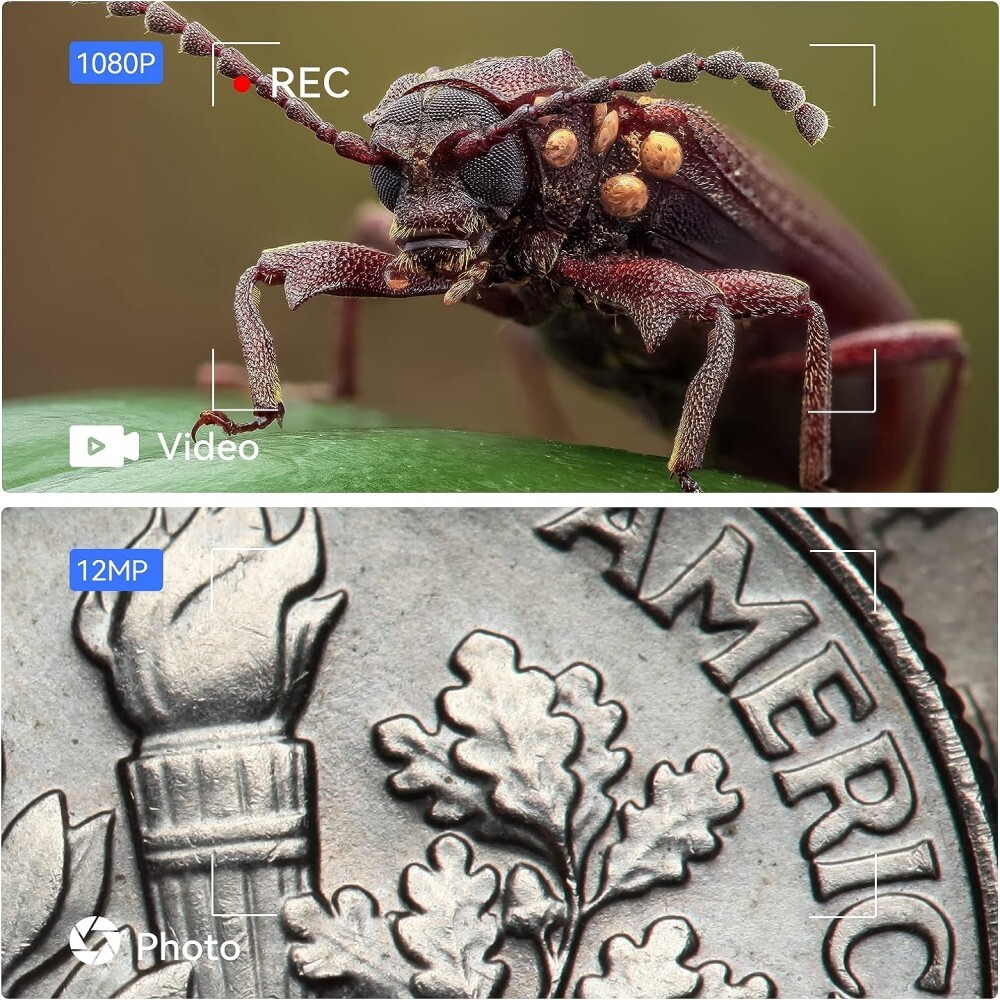 Elikliv 7" IPS Digital Microscope 1200X 12MP Full Coin View Magnifier EDM201 SE