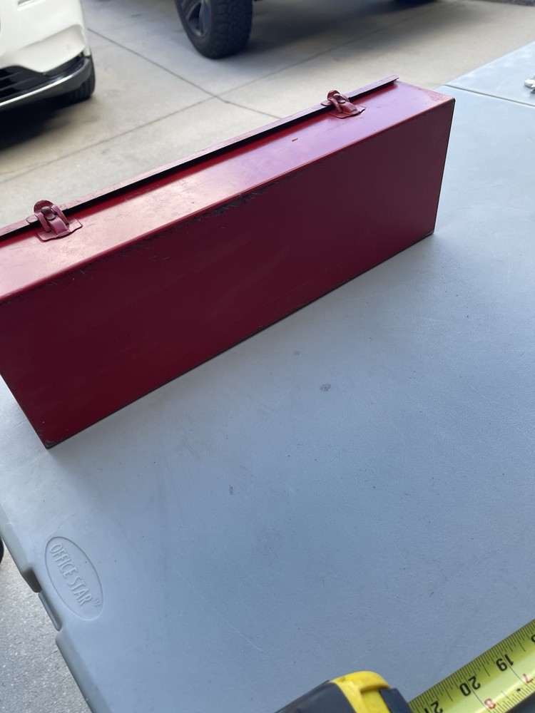 vintage metal tool box w/ socket tray.