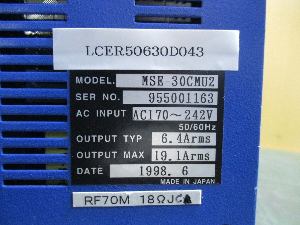SUMITOMO MSE-30CMU2 Driver Removed From The Working Machine