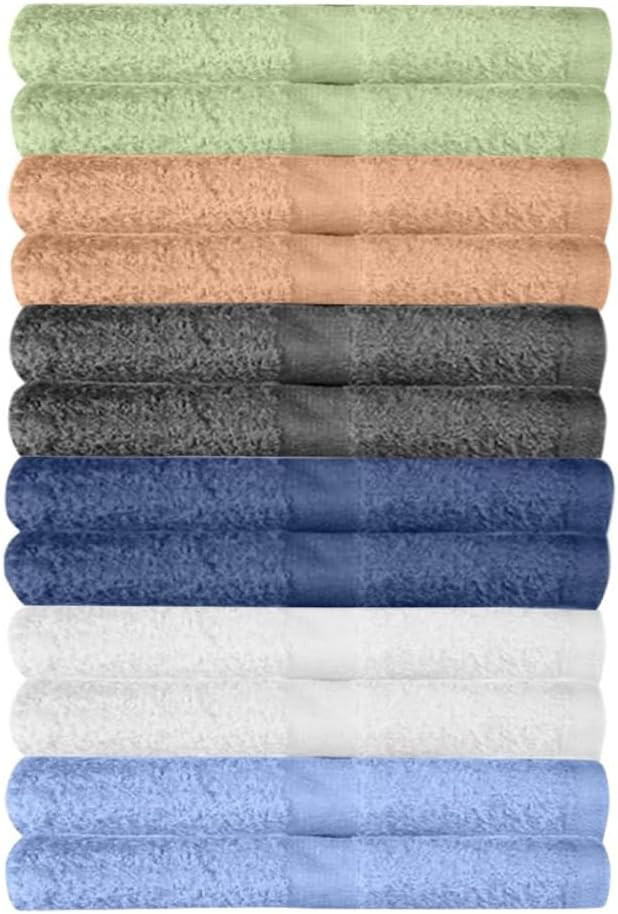 Cotton Bath Towel Set - 6 Pack