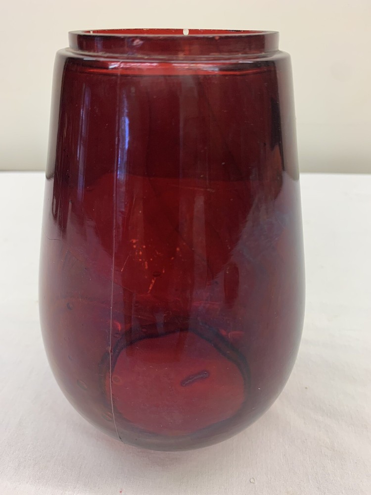 Vintage Ruby Red Glass Railroad Lantern Globe Replacement