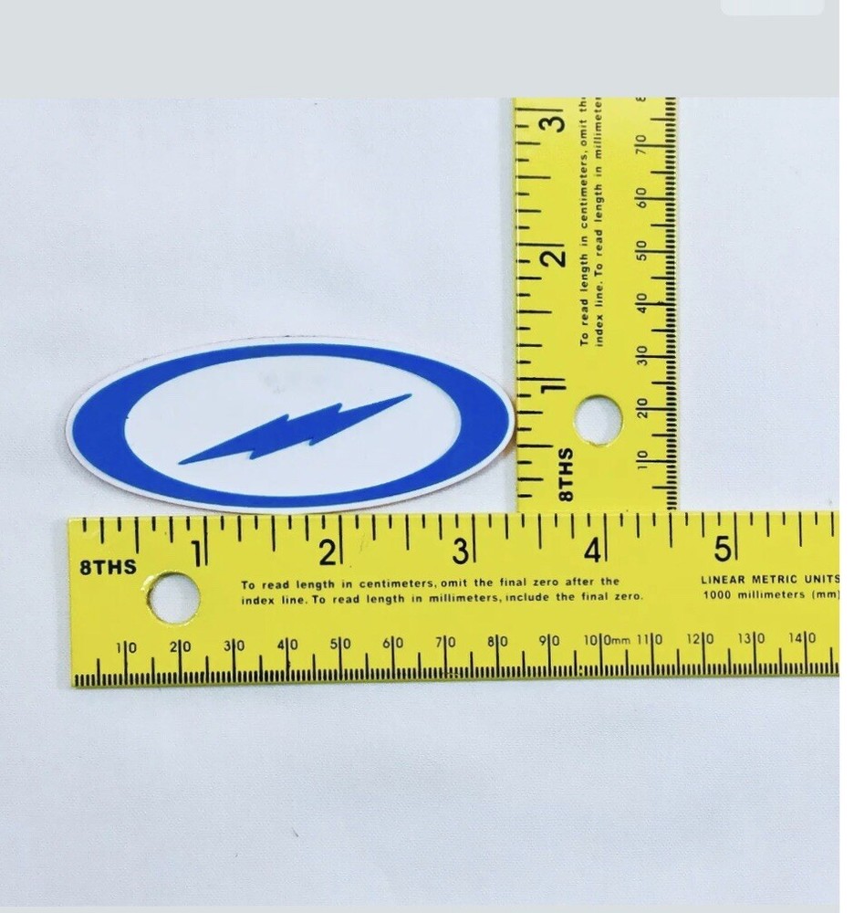 (1) Storm Round Bowling Patch (1) Storm Bolt Oval Bowling Patch. Blue and White