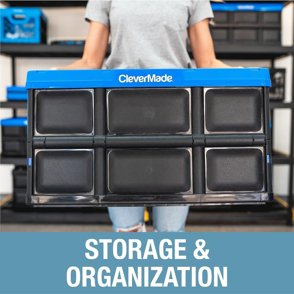 Collapsible Storage Bins 3-Pack - 46L Stackable Containers for Easy Organization