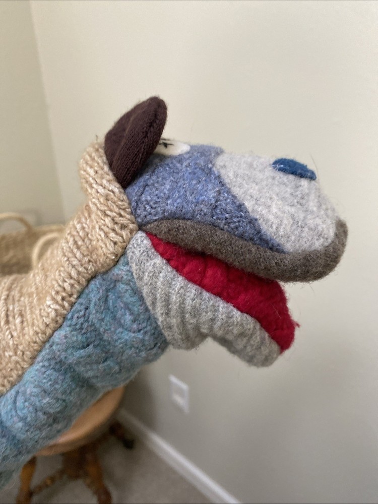 Cate & Levi Dog Puppet Handmade Reclaimed Wool