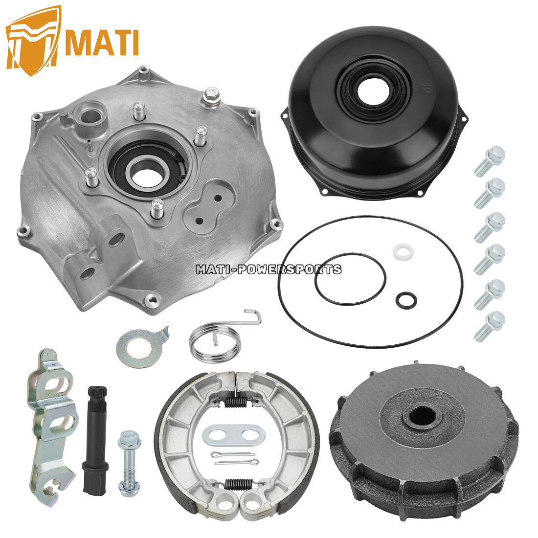 Rear Brake Plate Cover Drum Hub Seals Kit for Honda Rancher 420 Foreman 500 520