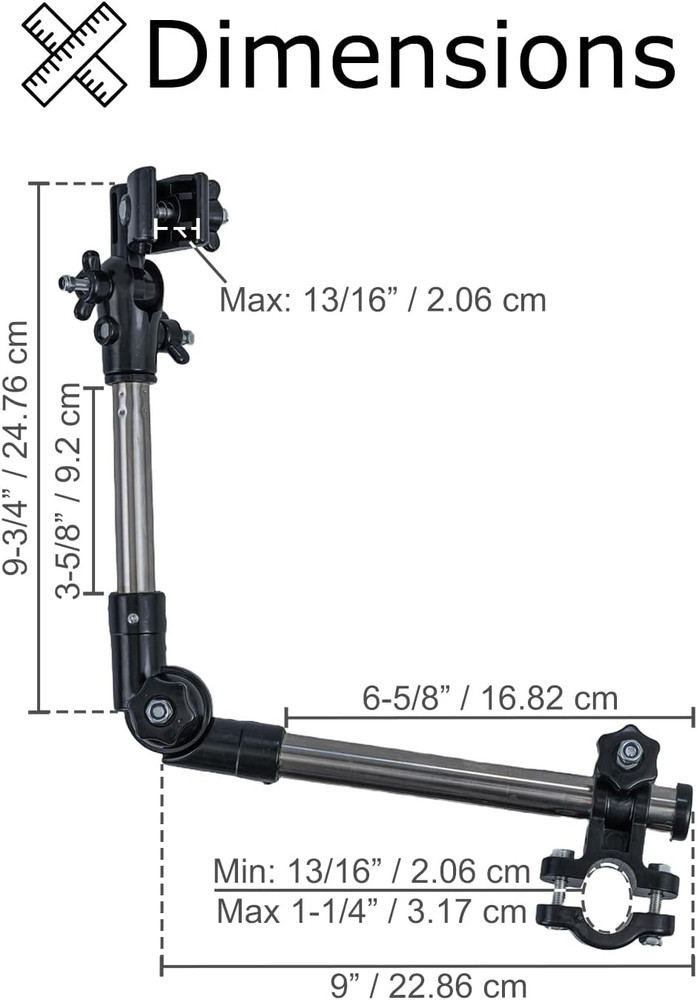 Universal Grip Umbrella Holder - 360° Angle Adjustable Attachment Clamp Mount Co