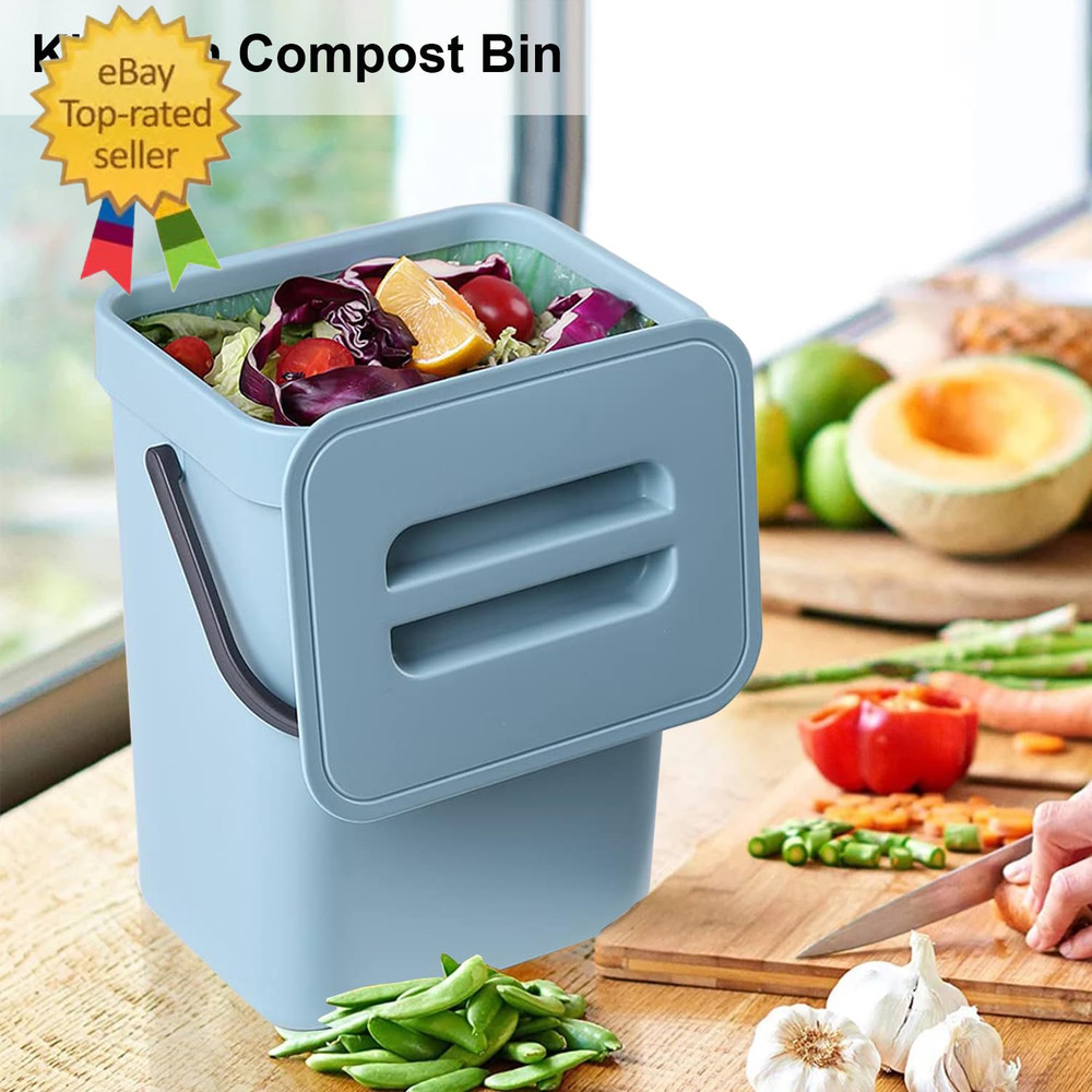 Compost Bin Kitchen, Small Compost Bin for Kitchen, Countertop Compost Bucket wi