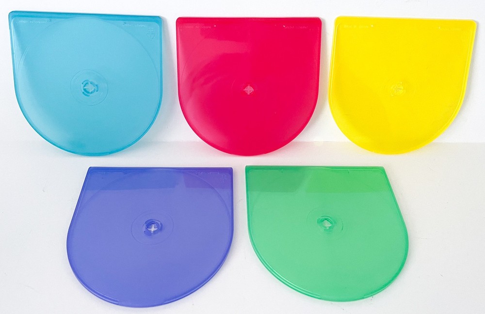 Disc Cases (42) Plastic Slim CD/DVD Clamshell Style | Multiple Colors + Crate