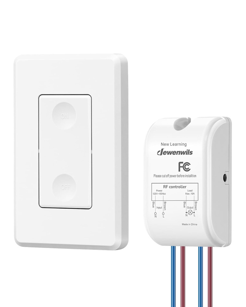 Wireless Light Switch, No Wiring, Programmed and Expandable, 100 Ft