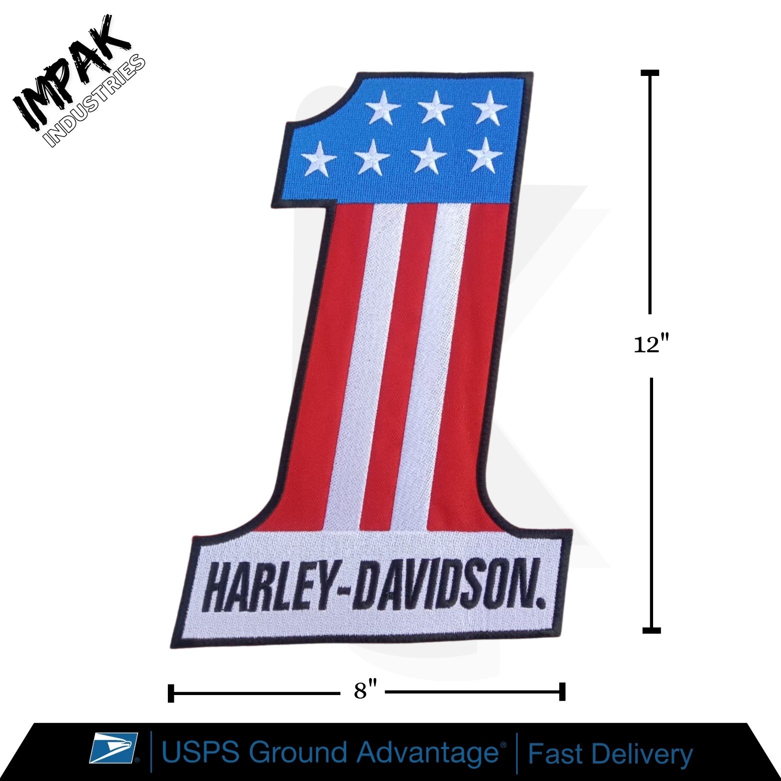 Harley Davidson HD Large NO 1 Jacket Vest Back Embroidered Patch Iron On Sew