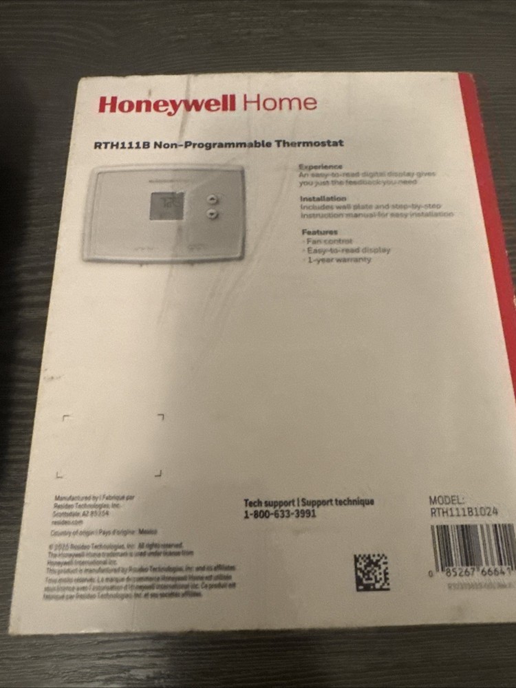 HONEYWELL HOME RTH111B HORIZONTAL NON-PROGRAMMABLE THERMOSTAT