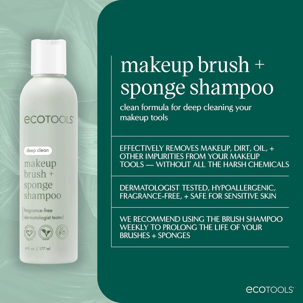Makeup Brush Cleansing Pad + Deep Clean Shampoo Bundle,Brush Cleaner Mat&Makeup