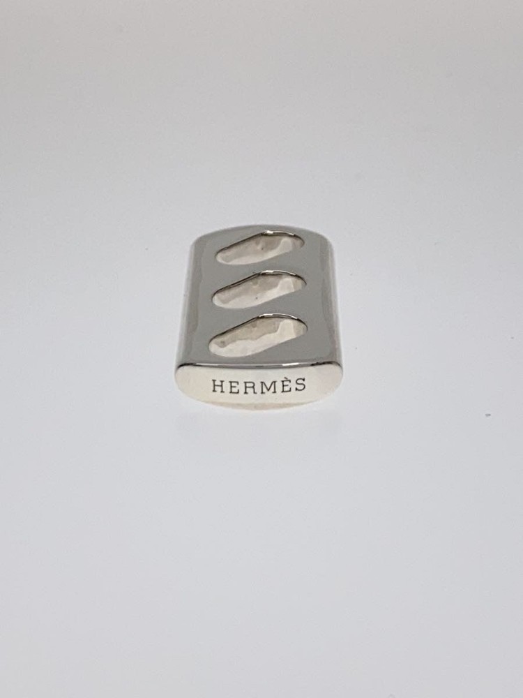 HERMES Keychain BLK Plain Mens Used
