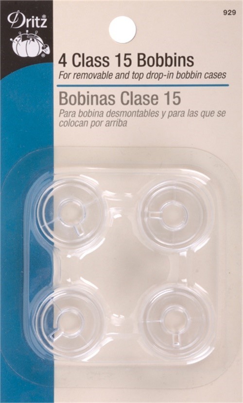 Dritz 929 Plastic Class 15 Bobbins-4/Pkg (6Pk)