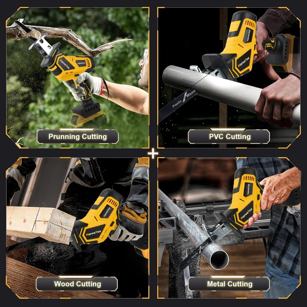 Brushless Cordless Reciprocating Saw for Dewalt 20V Max Variable Speed Tool Only