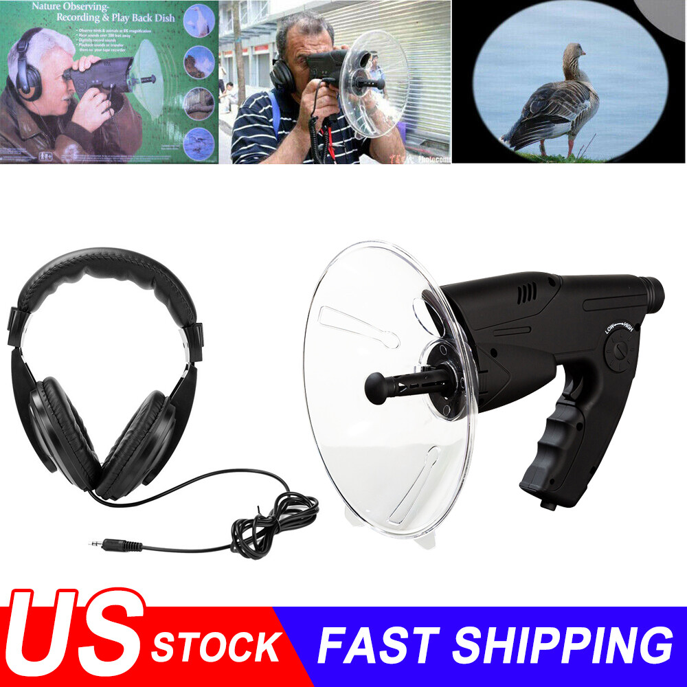 100m Parabolic Sonic Listening Device Spy Bionic Ear sound Microphone Amplifier