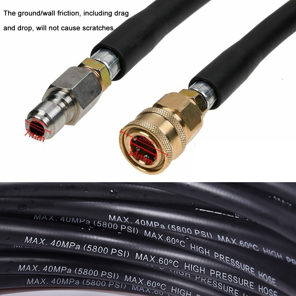 50FT 5800PSI Replacement High Pressure Power Washer Hose -3/8" Quick Connect